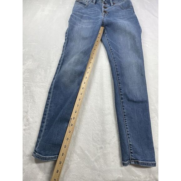 Madewell 9'' Mid-Rise Skinny Crop Womens 26 Blue Medium Wash Button Fly - Picture 8 of 11